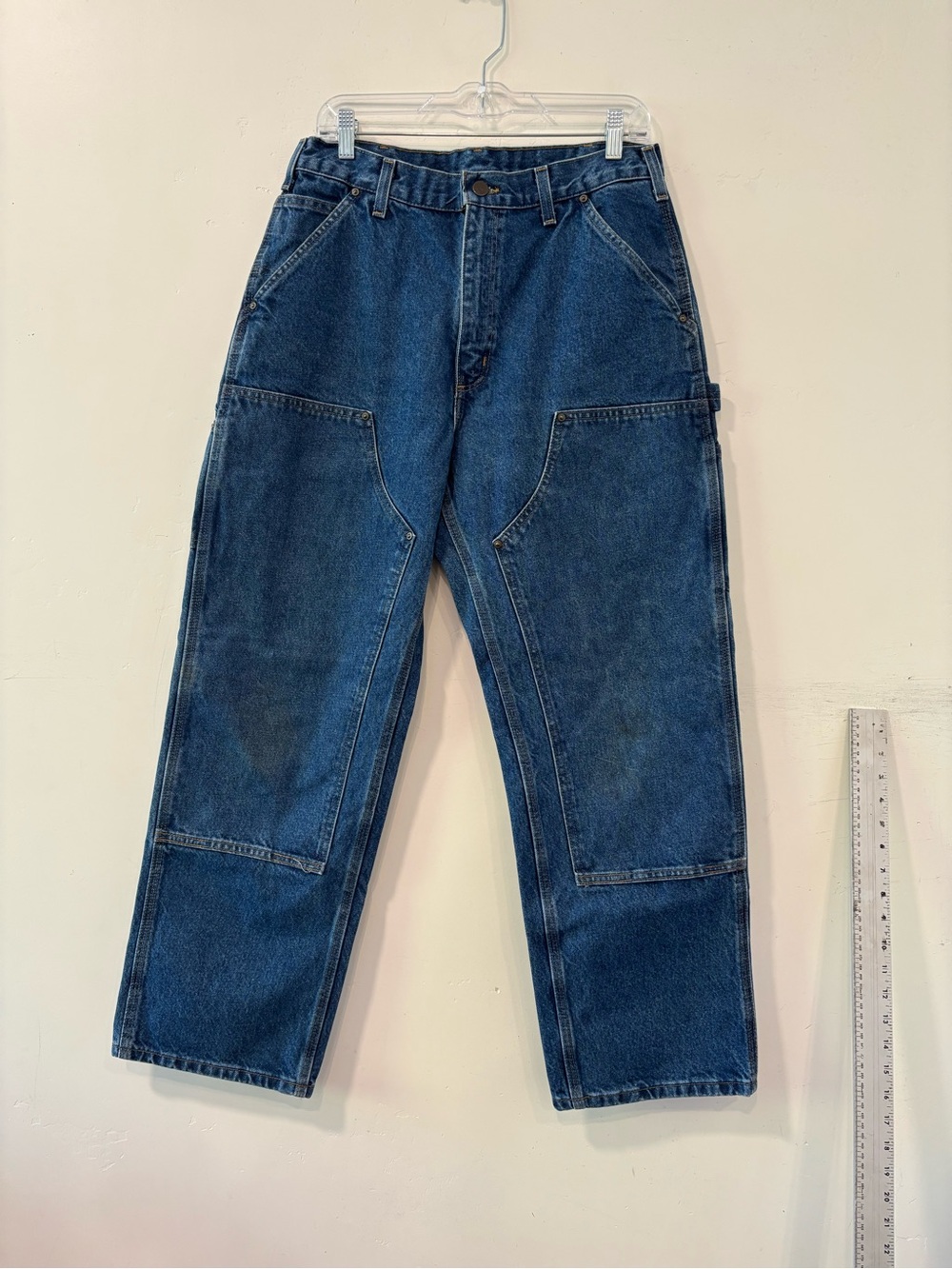 Vtg Carhartt B73 DST Denim Double Knee Jeans Mens 33X30 Skater 2000s Y2K